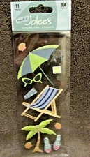 RARE- A Touch of Jolee's  A Day At The Beach Dimensional Stickers, Sunbathing