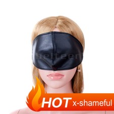 Slaver PU Leather Eye Mask with Nose Cover Binding Role Play Blindfold Adult