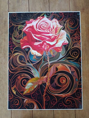 Art Nouveau Rose Poster 18x24in