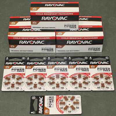 EXPIRES 09/2028 - (216) Rayovac Hearing Aid Batteries 312CR, 312, Zinc Air, 1.4V