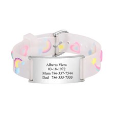 Personalized ID Bracelet for Kids Girls Boy Cartoon Car Christmas Halloween Gift