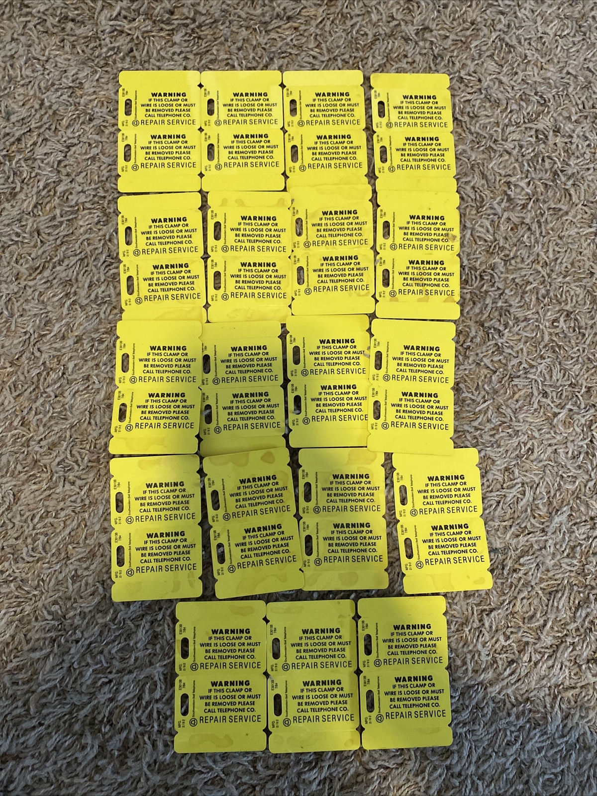 Vintage Repair Tags Lot Of 20 - Repair Service Southern Bell Telephone￼