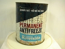 VINTAGE WARDS RIVERSIDE PERMANENT ANTI FREEZE ONE GALLON TIN CAN ANTIFREEZE