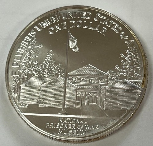 1994-W $1 Silver Commemorative Coin POW Museum - Picture 3 of 3