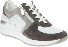 Scarpe da ginnastica Stressless By Lotus Salma grigio bianco in pelle con zeppa taglia 7 **prezzo consigliato £ 65**