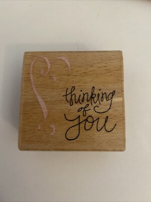 Studio G Kolette Hall Thinking Of You Wood Mounted Rubber Stamp New RS1