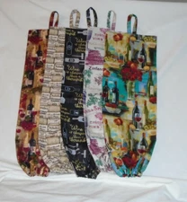 Wine Design Homemade Fabric Plastic Grocery Bag Holder