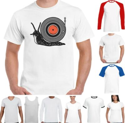 DJ T-Shirt Schnecke Vinyl lustig DJing Decks Schallplatte Player Techniken Tanz Musik