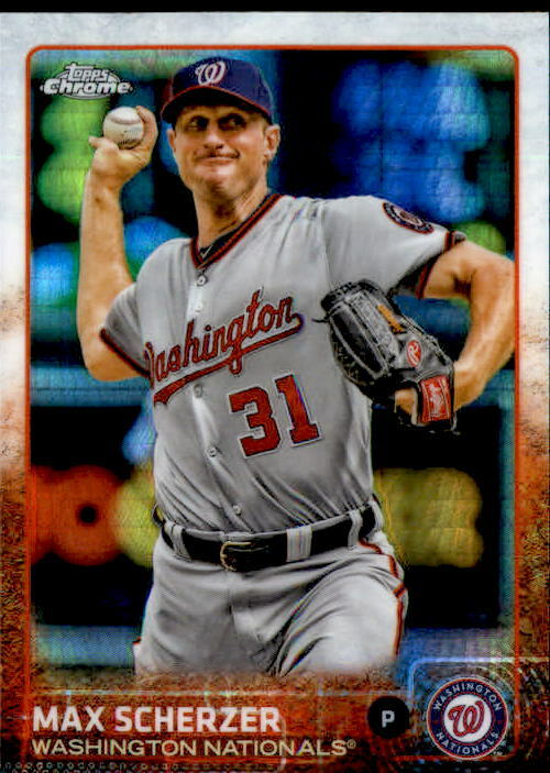 Max Scherzer 2015 Topps Chrome Prism Refractor Card #98