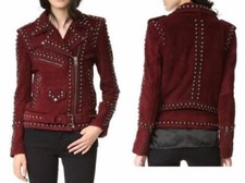 1980's Western Women Cowgirl Suede Jacket Leather Beads Short Coats