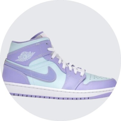 Nike Air Jordan 1 Mid Purple Aqua hellblau lila Damensneaker 40,5