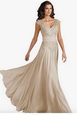 Jade By Jasmine Mother Of The Bride Dress Taupe Chiffon Dress Size 16