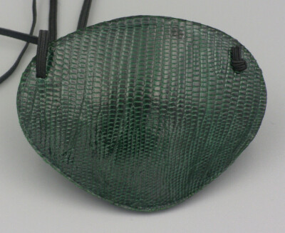 BRAZILIAN LIZARD & Leather  GREENS, Replaceable Elastic, -WORLD'S BEST EYE PATCH