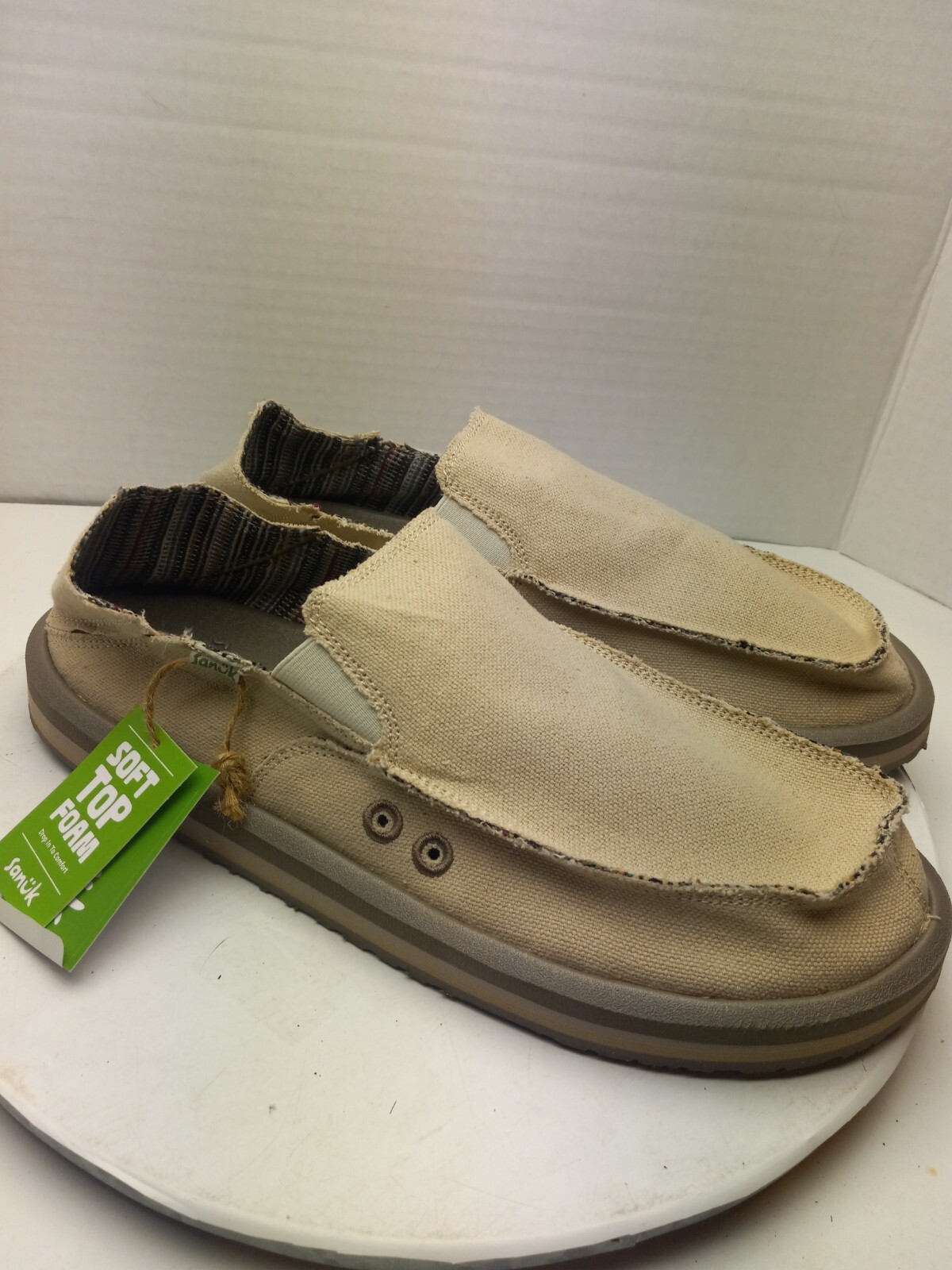 SANUK Mens Size 12 VAGABOND SOFT TOP HEMP Slip On Loafers NATURAL (Beige)  Shoes | eBay