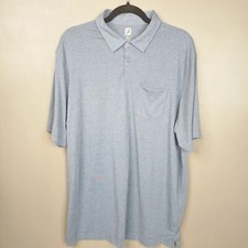 FootJoy FJ Men's XL Polo Golf Blue Solid Lightweight Collared Buttons