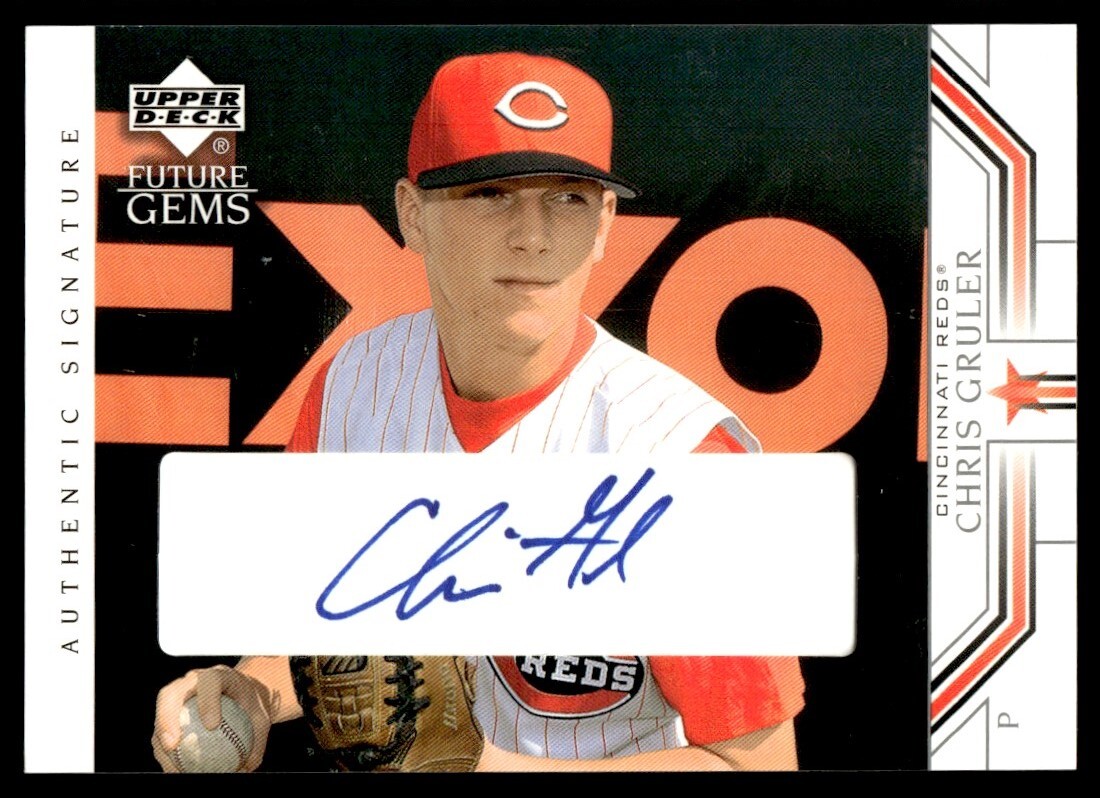 2002 Upper Deck Prospect Premieres Future Gems Chris Gruler Auto Reds #94 Card