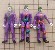 Lot of 3 DC Comics batman Collectibles THE JOKER Action Figure  4" loose