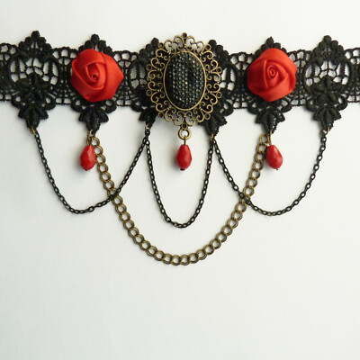 Collier Gothique Rubis Et Dentelle - Neuf Avec étiquettes, Envoyé De France Le Jour Même