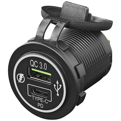 Dual USB Ladegerät Auto Steckdose Typ A+C 12/24V KFZ Einbau Zigarettenanzünder