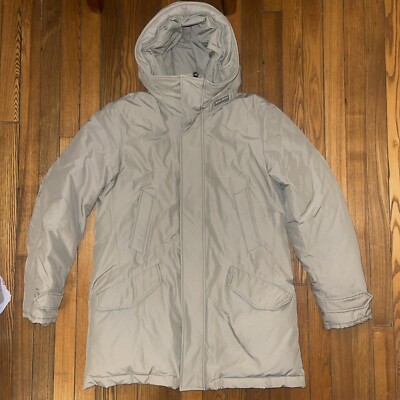 WOOLRICH Men's Grey Polar Parka High Collar Down Jacket