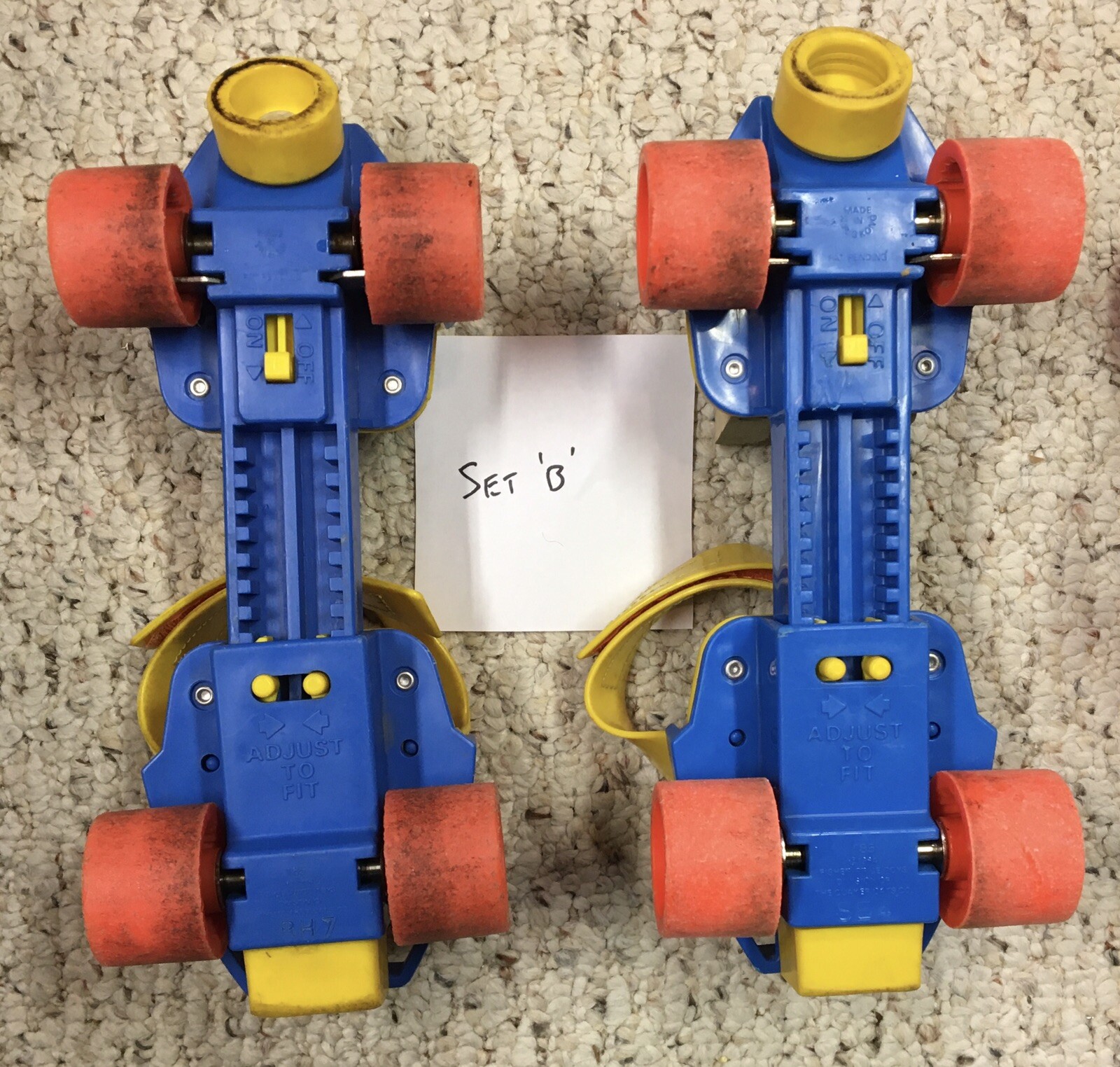 Fisher Price 2 Pairs Plastic Roller Skates Vintage Adjustable 68" Foot