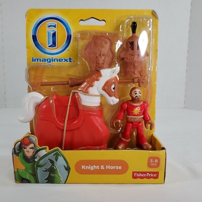 Damaged Box Imaginext Red Knight & Horse Shield Armour Lance Fisher Price