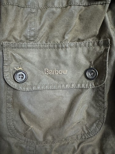 Barbour Double Breasted Wax Jacket Ladies UK 14 Sage Green - Picture 6 of 17