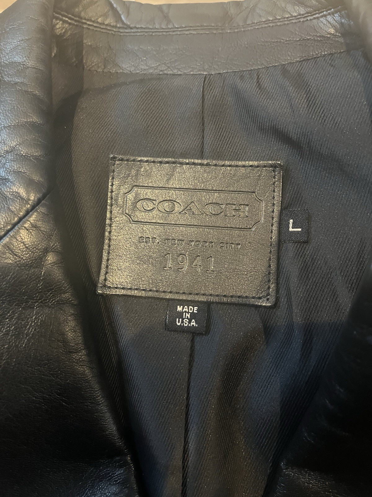 Coach 1941 Button Front Black Collared Jacket Lin… - image 5