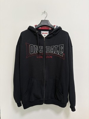 Lonsdale London Zip Full Zip Sweatshirt schwarz bestickt Größe XXL/3XL