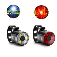 2pcs LED Bike Light Set Battery Powered Bicycle Lights Torch Rear Reflector Lamp