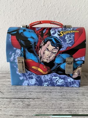 2006 DC Comics Superman Metal Lunch Box Tin Red Blue Collectible No Thermos