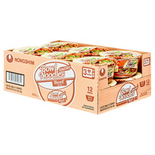 Nongshim Bowl Noodle Savory Beef Ramyun Ramen Noodle Soup Bowl, 3.03oz X 12 Coun