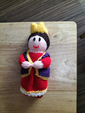 HANDMADE KNITTED QUEEN DOLL NEW