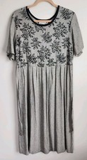 Vintage Cottagecore Dress 16 Petite Houndstooth Roses Short Sleeve Midi 90s
