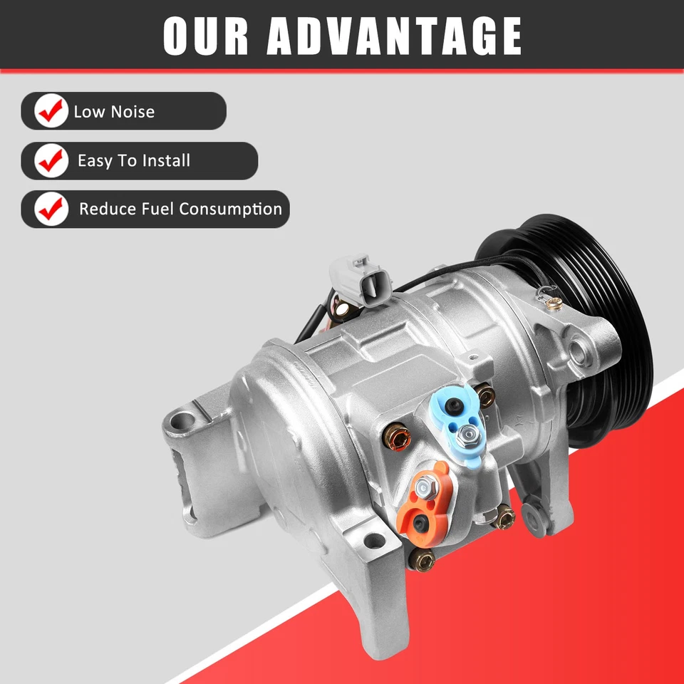 A/C AC Compressor 1993-1998 For Toyota Supra 3.0L For Lexus SC300 - Image 3 of 4