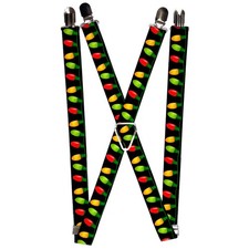  Suspenders - 1.0  - Christmas Lights Black/Multi Color ACC NEW