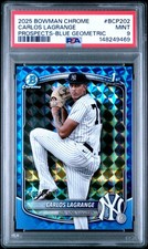 2025 BOWMAN CHROME PROSPECTS BLUE GEOMETRIC #BCP202 CARLOS LAGRANGE 9/150 PSA 9