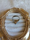 vintage deadstock Silver Tone Cocktail Ring Blue Marquise Stone, 1 Gemstone — photo 2