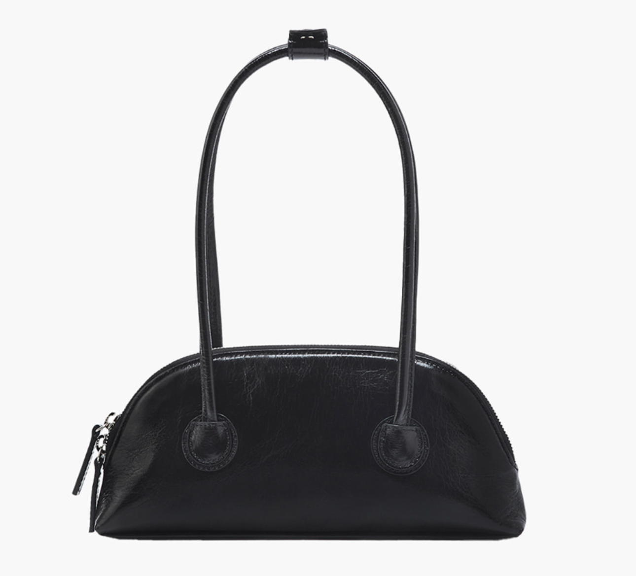 MARGESHERWOOD Bessette shoulder bag black crinkle leather Korean designer new