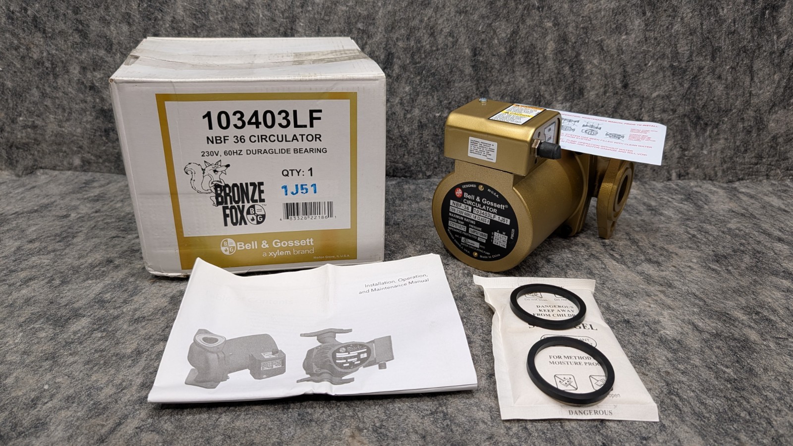 BELL & GOSSETT 103403LF NBF-36 Potable Water Circulating Pump 230V, 3-Speed