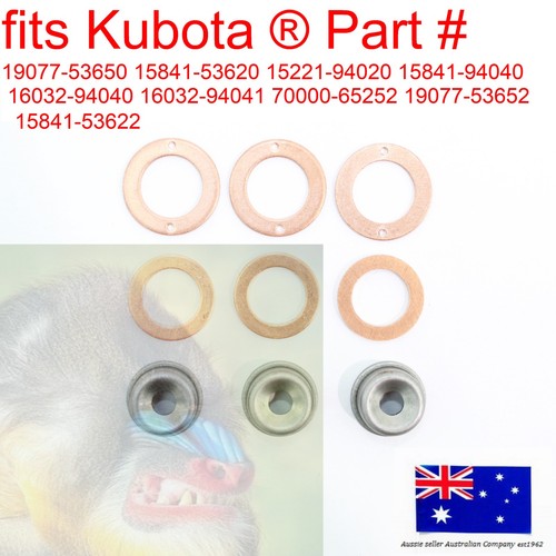 for Kubota Injector Washer Seal Heat Shield Kit 1907753650 1522194020 1584153622 - Foto 3 di 10