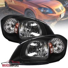 Black Headlights Fits 2005-2010 Chevy Cobalt 07-09 Pontiac G5 05-06 Pursuit Lamp