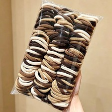 100 PCS Elastic Hair Ties Band Rope Ponytail Scrunchies Hair Holder for Girls