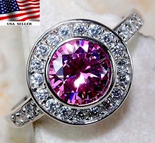 2CT Treated Pink Sapphire  Topaz 925 Sterling Silver Ring Jewelry Sz 8 MK1-4