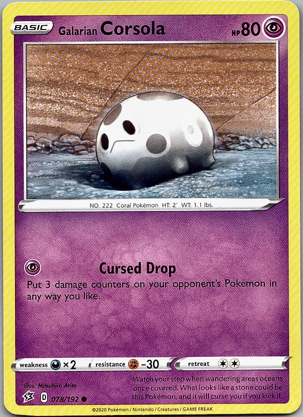 Galarian Corsola - Rebel Clash (NM) 78/192 Psychic Basic Arita