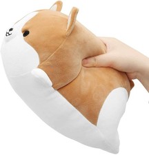 Corgi Dog Plush Pillow, Soft Shiba Inu Butt Stuffed Animal Toys Brown