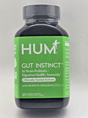HUM Gut Instinct (30-Day Supply) - Daily Probiotics for Digestive Health exp2027