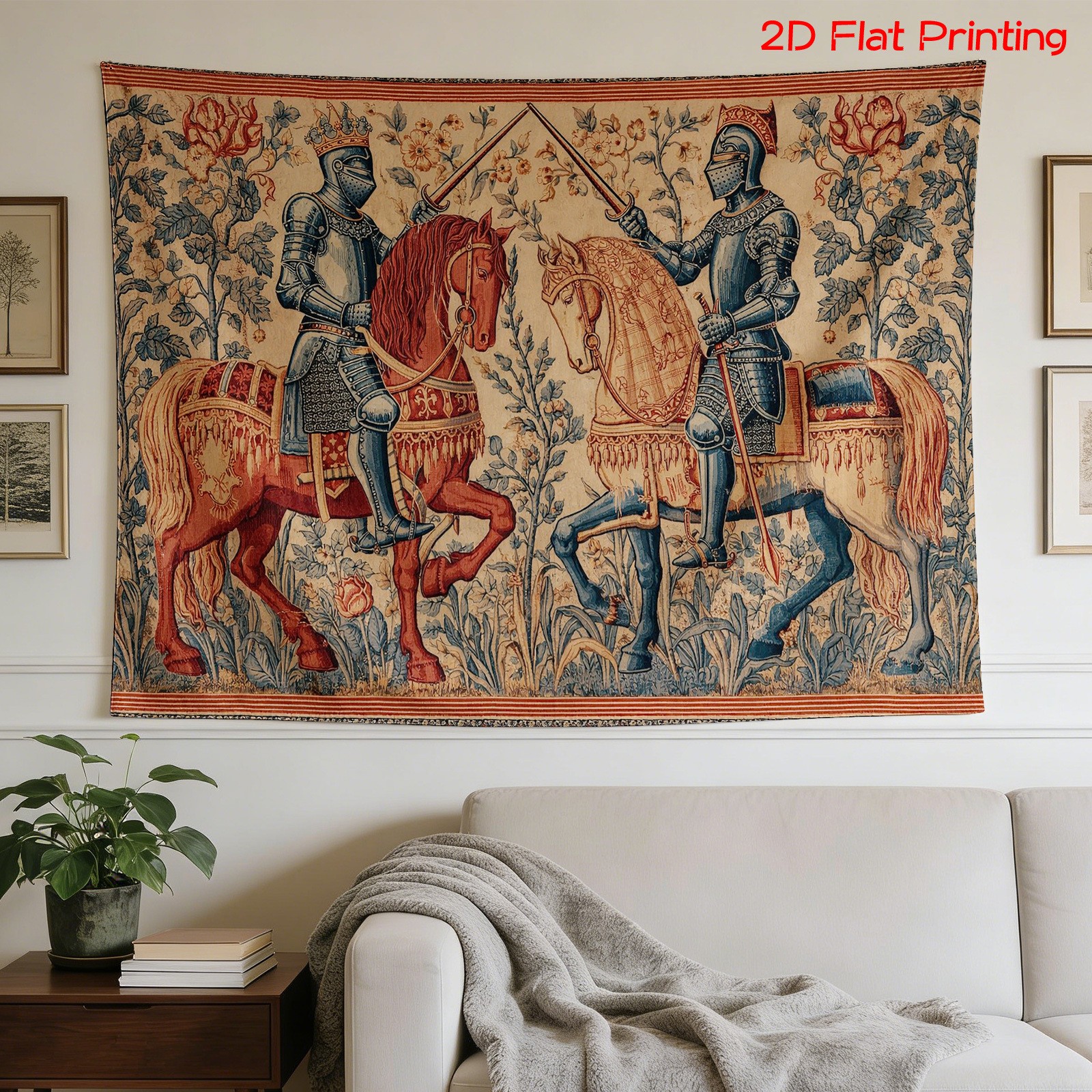 2D Flat, 1 Oversized High-definition Digital-printed Tapestry, +Jousting, Med