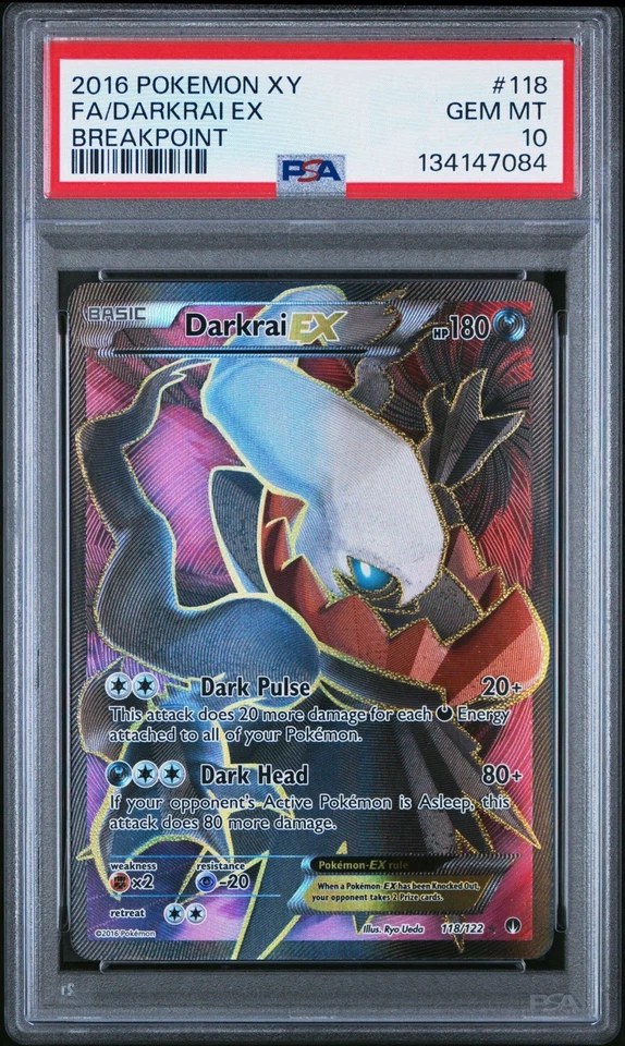 Pokémon XY Breakpoint Full Art Darkrai EX 118/122 #118 2016 PSA 10 Foto 3 de 4