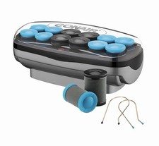 Conair Medium Hair Rollers Curlers Set Black Blue Plastic with Clips used once